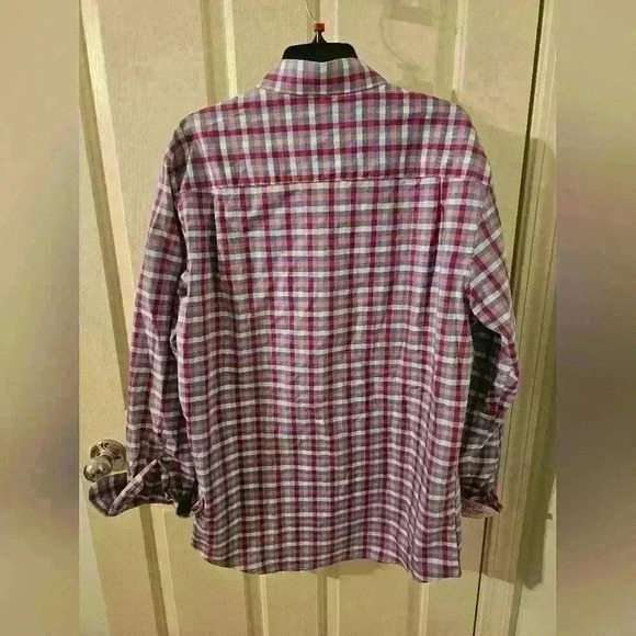 James Tattersall London Men's Button-Up Shirt Plaid Collared Blue Size XL - Picture 3 of 3